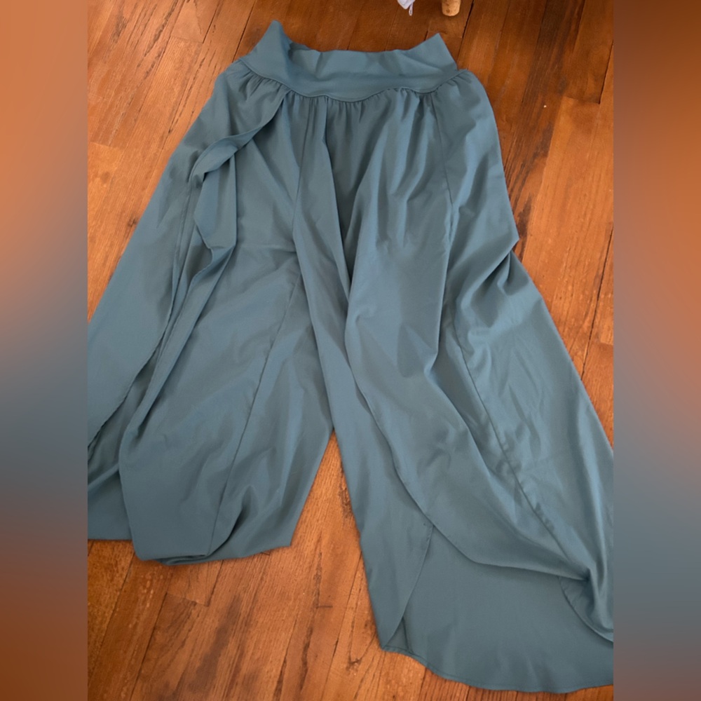 HALARA Teal High Split Wrap Pants